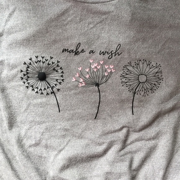 soft knit long sleeves La Vie En Rose romper with dandelion print on front - Picture 3 of 10